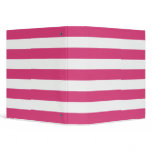 Basic Pink and White Stripes Pattern binders
