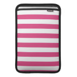 Basic Pink and White Stripes Pattern Macbook Air Sleeve