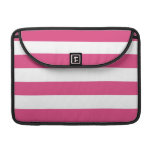 Basic Pink and White Stripes Pattern Macbook Pro Sleeves