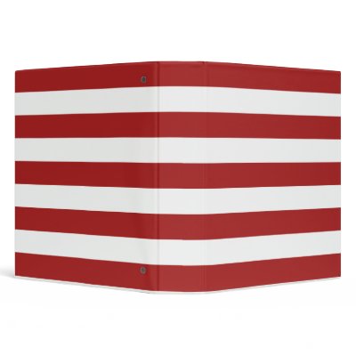 Basic Red and White Stripes Pattern Binders by AbbyCastro