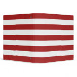 Basic Red and White Stripes Pattern Binders