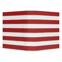 Basic Red and White Stripes Pattern Binders