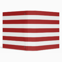 Basic Red and White Stripes Pattern binders