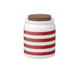 Basic Red and White Stripes Pattern Candy Dish