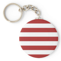 Basic Red and White Stripes Pattern Keychains