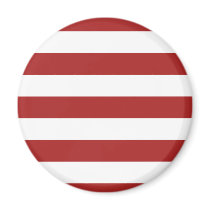 Basic Red and White Stripes Pattern Refrigerator Magnet