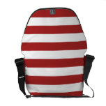 Basic Red and White Stripes Pattern Commuter Bags