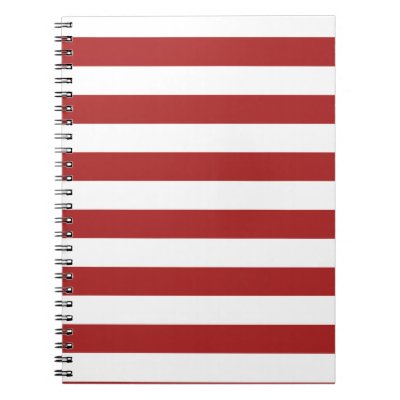 Basic Red and White Stripes Pattern Spiral Note Books by AbbyCastro
