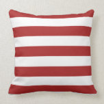 Basic Red and White Stripes Pattern Throw Pillows