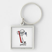 Basic Stick Figure Dentist Keychain