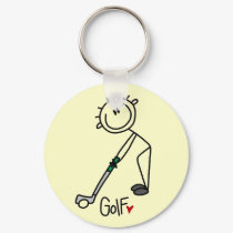 Basic Stick Figure Golf T-shirts and Gifts keychains