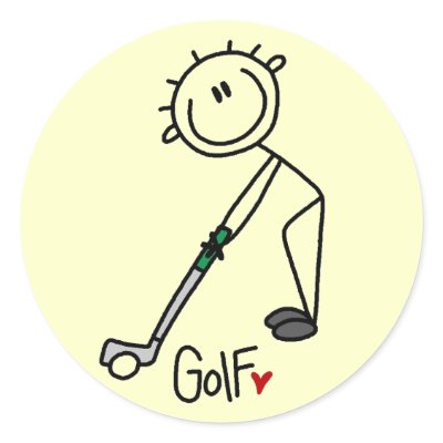 Basic Stick Figure Golf T-shirts and Gifts Stickers by stick_figures