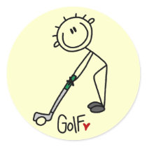 Basic Stick Figure Golf T-shirts and Gifts stickers
