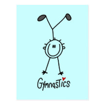 Basic Stick Figure Gymnastics Tshirts and Gifts Post Card