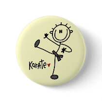 Basic Stick Figure Karate T-shirts and Gifts buttons