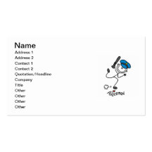 Basic Stick Figure Police Officer Business Cards