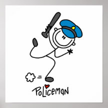 Basic Stick Figure Police Officer Print