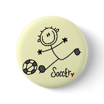 Basic Stick Figure Soccer T-shirts and Gifts buttons