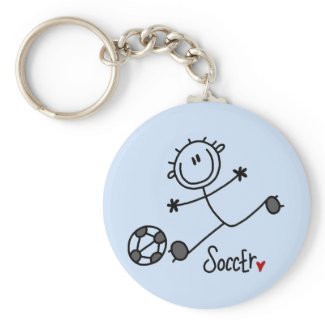 Basic Stick Figure Soccer T-shirts and Gifts keychain