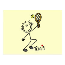 Basic Stick Figure Tennis Tshirts and Gifts Post Card