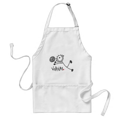 Basic Stick Figure Volleyball Tshirts and Gifts Aprons by stick_figures