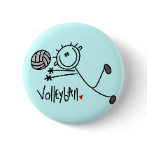 Basic Stick Figure Volleyball Tshirts and Gifts Pin
