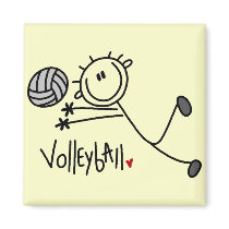 Basic Stick Figure Volleyball Tshirts and Gifts Fridge Magnets