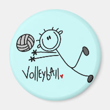 Basic Stick Figure Volleyball Tshirts and Gifts Refrigerator Magnets