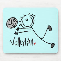 Basic Stick Figure Volleyball Tshirts and Gifts Mouse Pads