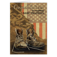 Basic Training Congratulations Combat Boots Greeting Card