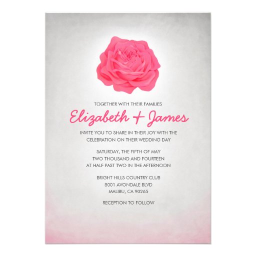 Basic Trendy Floral Wedding Invitations