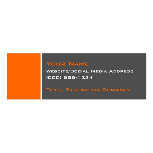 Basic Two Color Orange 2 Business Card Template (front side)