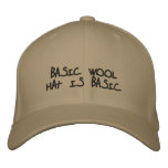 Basic wool hat is basic. embroidered hat