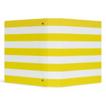 Basic Yellow and White Stripes Pattern 3 Ring Binder