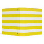 Basic Yellow and White Stripes Pattern binders
