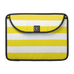 Basic Yellow and White Stripes Pattern Sleeve For Macbooks