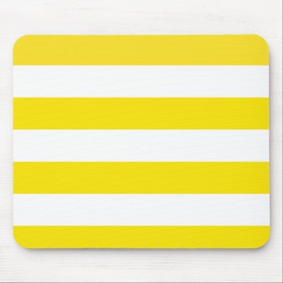 Basic Yellow and White Stripes Pattern Mousepads by AbbyCastro