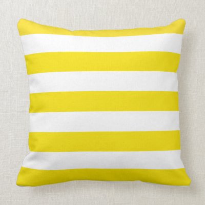 Basic Yellow and White Stripes Pattern Pillow by AbbyCastro