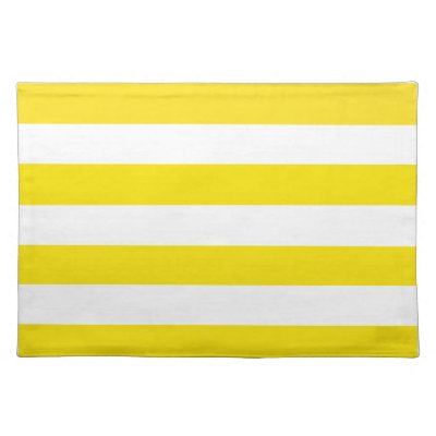 Basic Yellow and White Stripes Pattern Place Mats by AbbyCastro