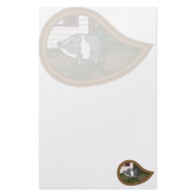 Basil the Pig Stationary Stationery Paper by valeriedesigns6