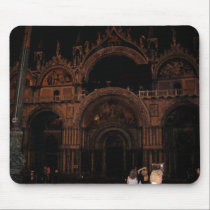 Basilica, St. Mark's Square, Venice at Night mousepads