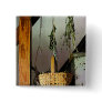 Basket and Drying Herbs Button