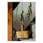 Basket and Drying Herbs Greeting Cards