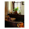 Basket and Plant by Window Prints & Posters print
