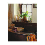 Basket and Plants by Window Post Cards