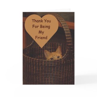 Basket Case Cat Friendship card