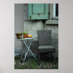 Basket chair and plants print