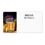 Basket of Asters With Pumpkin and Gourd Shipping Label