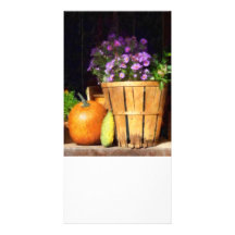 Basket of Asters With Pumpkin and Gourd Photo Cards