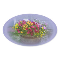 Basket of Blossoms Oval Stickers
